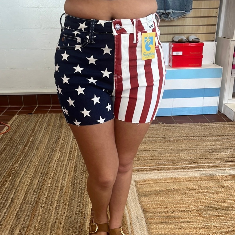 Judy Blue High Waist American Flag shorts